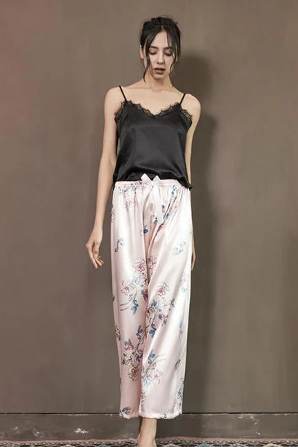 Pyjama Satin Femme Rose