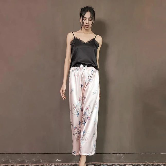 Pyjama Satin Femme Rose