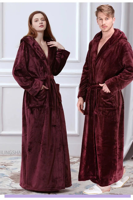 Miesten Paksu Fleece Kylpytakki