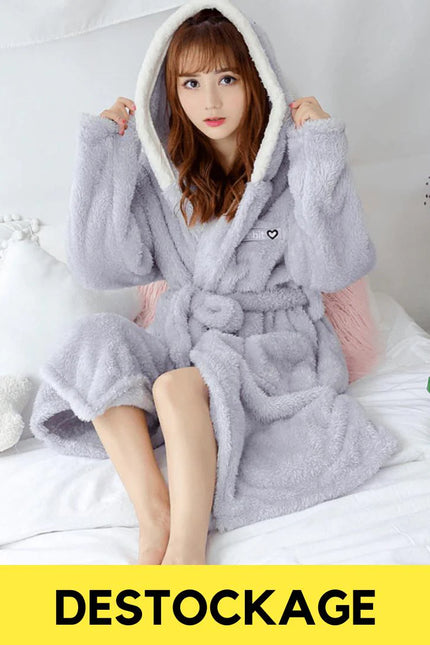 Peignoir Lapin Adulte Gris M