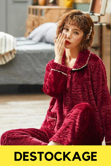 Pyjama Flanelle Rouge Femme XS