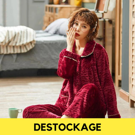 Pyjama Flanelle Rouge Femme XS