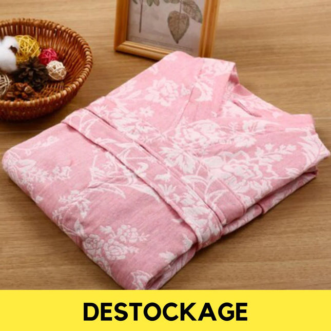 Peignoir Femme Coton Rose M