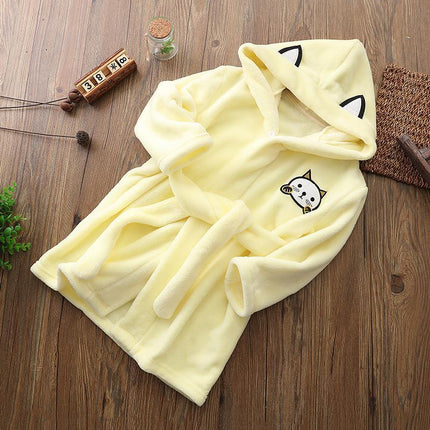 Peignoir Fille Chat Jaune