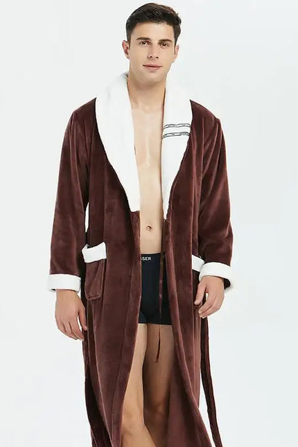 Peignoir Homme Marron Polaire