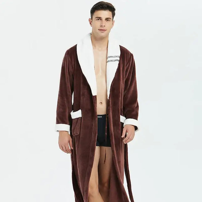 Peignoir Homme Marron Polaire