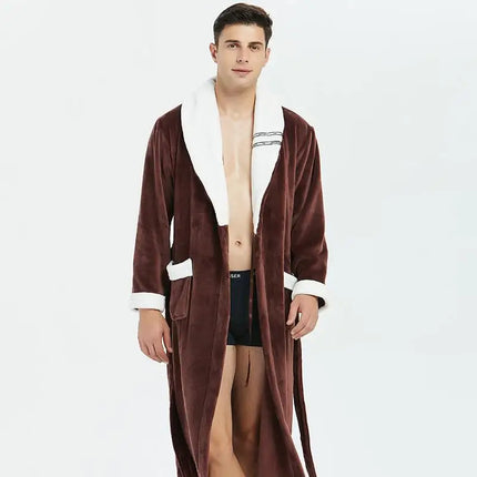 Peignoir Homme Marron Polaire