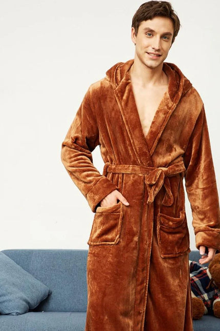 Peignoir De Bain Homme Marron Clair