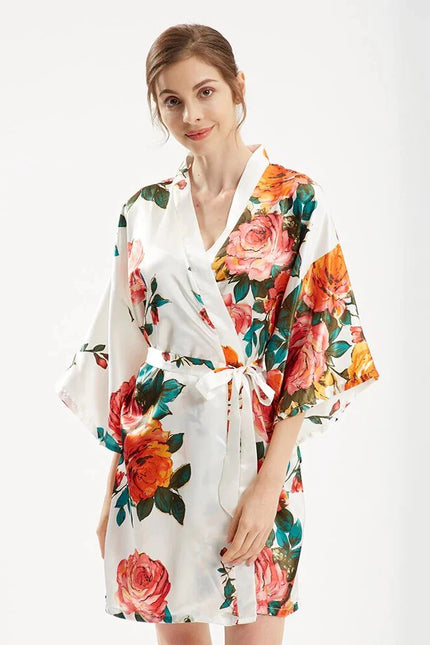Kimono Femme Court Fleuri