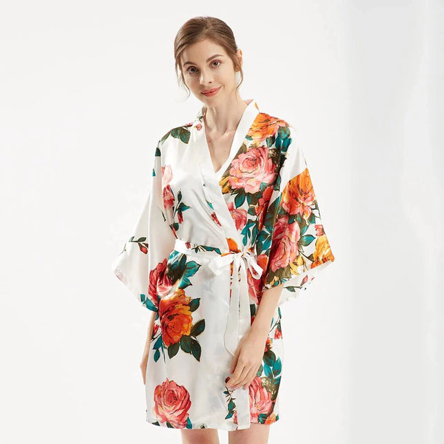 Kimono Femme Court Fleuri