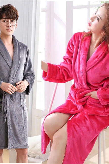 Naisten Fuksia Fleece Kylpytakki