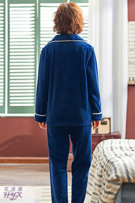 Tummansininen Pehmoinen Pyjama