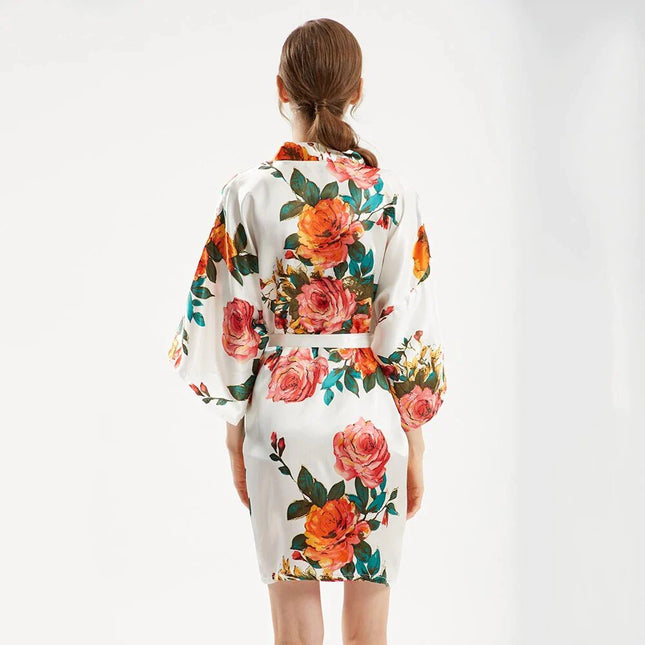 Naisten Lyhyt Kukallinen Kimono
