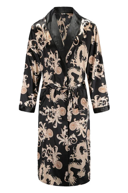 Robe de Chambre Homme Japonaise Noire