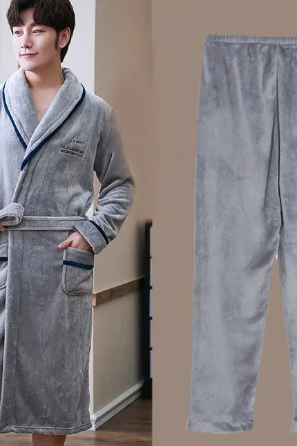 Peignoir de Bain Homme Gris Douillet