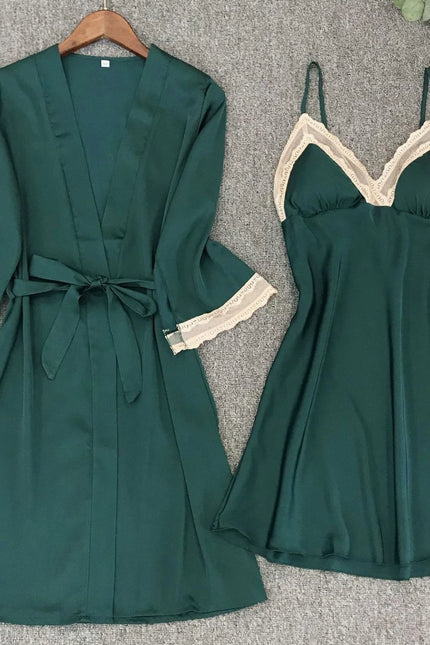 Robe de Chambre Courte Femme Verte