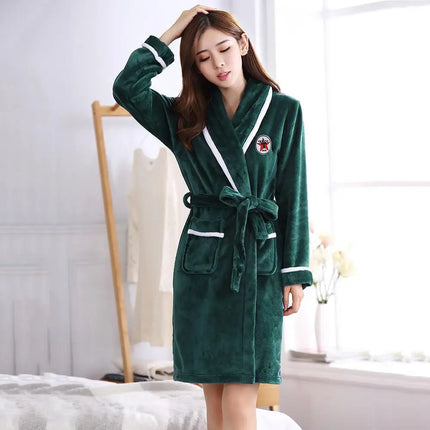Peignoir Femme Polaire Vert Foncé