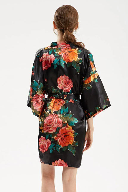 Naisten Lyhyt Musta Kimono