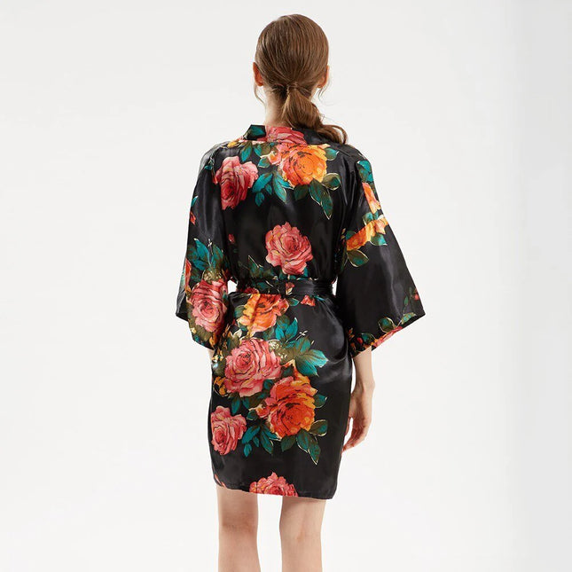 Naisten Lyhyt Musta Kimono