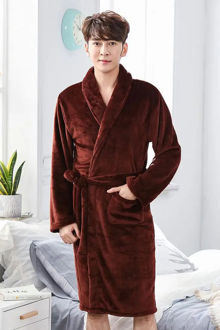 Peignoir Homme Polaire Marron