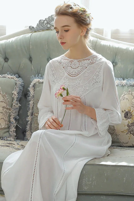 Robe de Chambre Longue Femme Coton Blanche