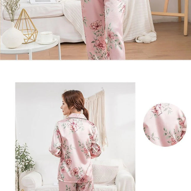 Kukallinen Kuviollinen Satiini Pyjama