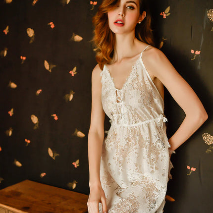 Ensemble Nuisette Blanc-Peignoir Avenue