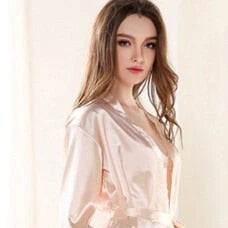 Peignoir Satin Femme Pâle