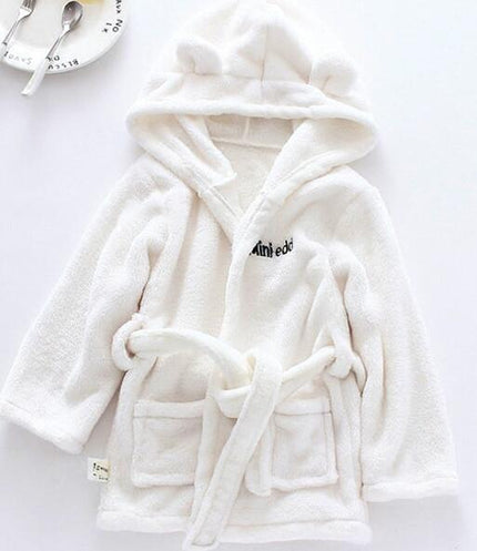 Peignoir Enfant à Capuche Blanc