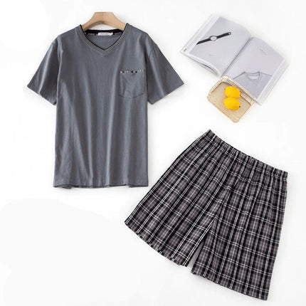 Pyjashort Gris à Carreaux