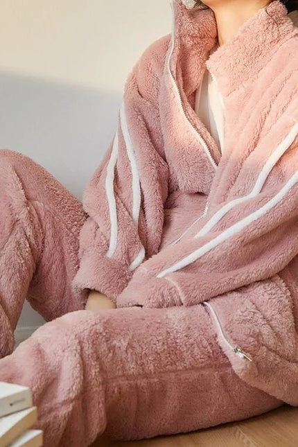 Naisten Fleece Pehmoinen Pyjama