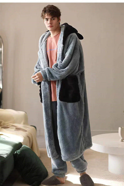 Miesten Sininen Pehmoinen Pyjama