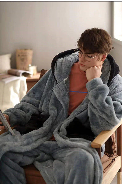 Miesten Sininen Pehmoinen Pyjama