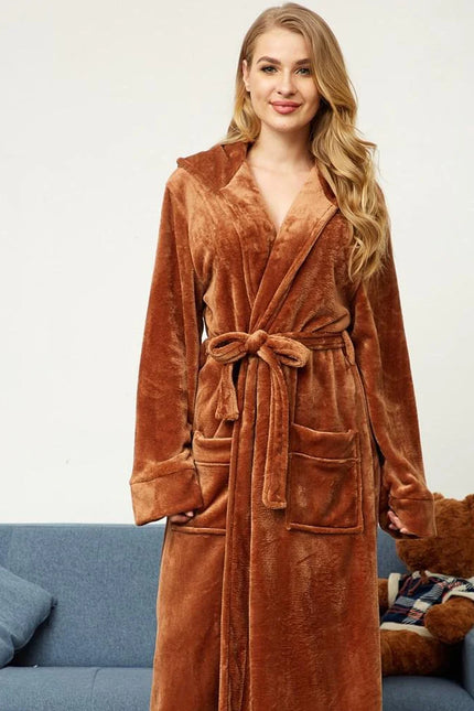 Peignoir De Bain Femme Marron Clair