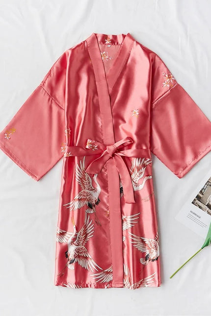 Peignoir Satin Femme Couleur Saumon