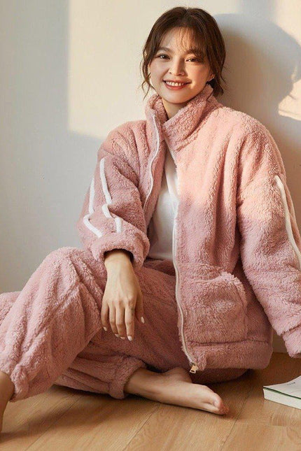 Naisten Fleece Pehmoinen Pyjama