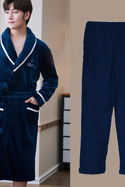 Peignoir de Bain Homme Bleu Douillet
