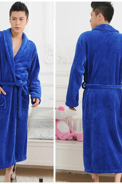 Miesten Paksu Fleece Kylpytakki