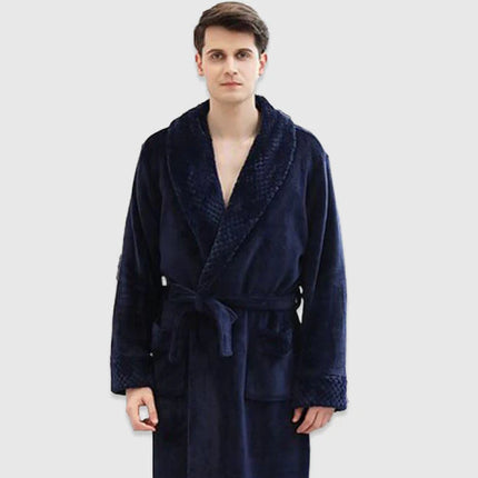 Miesten Pitkä Fleece Kylpytakki