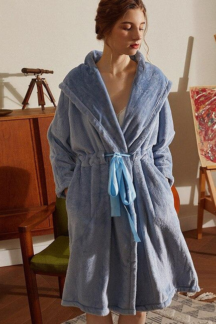 Peignoir Bleu Polaire-Peignoir Avenue