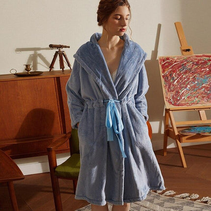 Peignoir Bleu Polaire-Peignoir Avenue