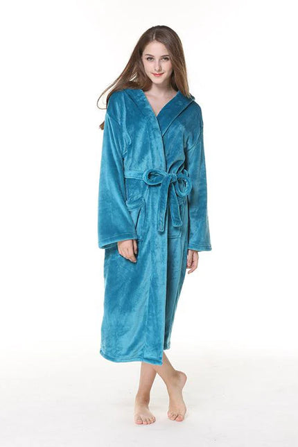 Peignoir Bleu Turquoise Femme