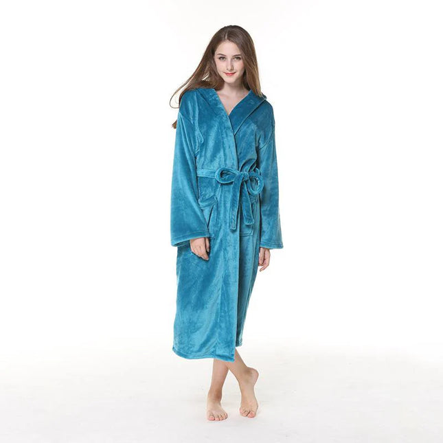 Peignoir Bleu Turquoise Femme