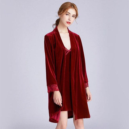 Peignoir Court Velours-Peignoir Avenue