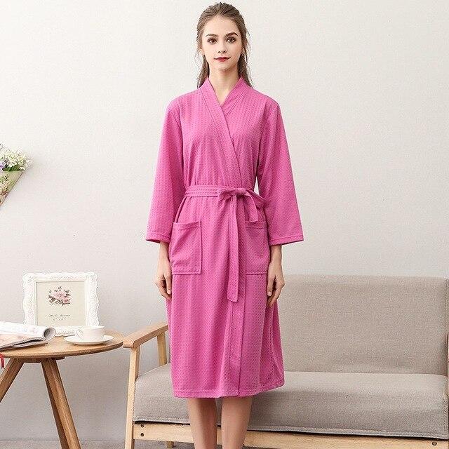 Peignoir Femme Coton Gaufré