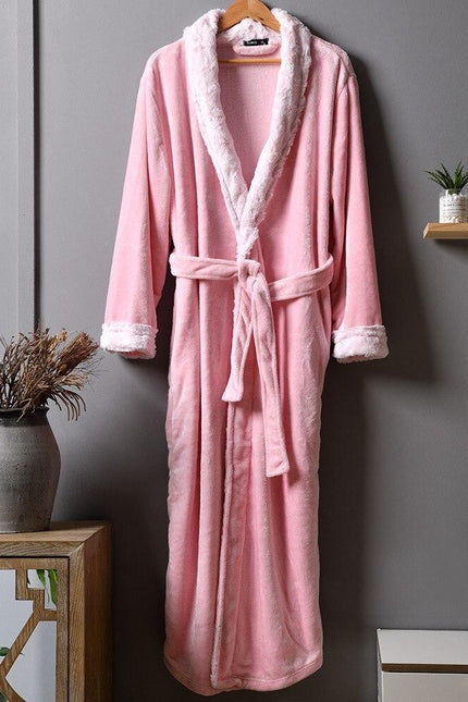 peignoir femme polaire rose