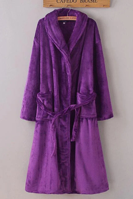 Naisten Violetti Fleece Kylpytakki