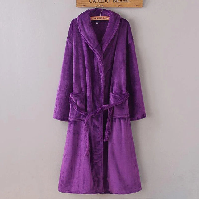 Naisten Violetti Fleece Kylpytakki