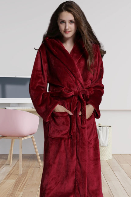 Peignoir Femme Rouge Capuche