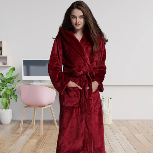 Peignoir Femme Rouge Capuche